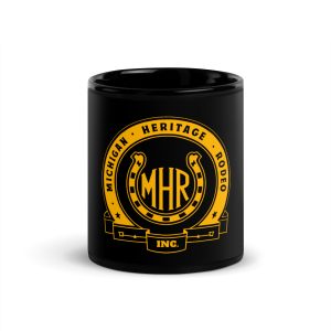 Michigan Heritage Rodeo Black Glossy Mug